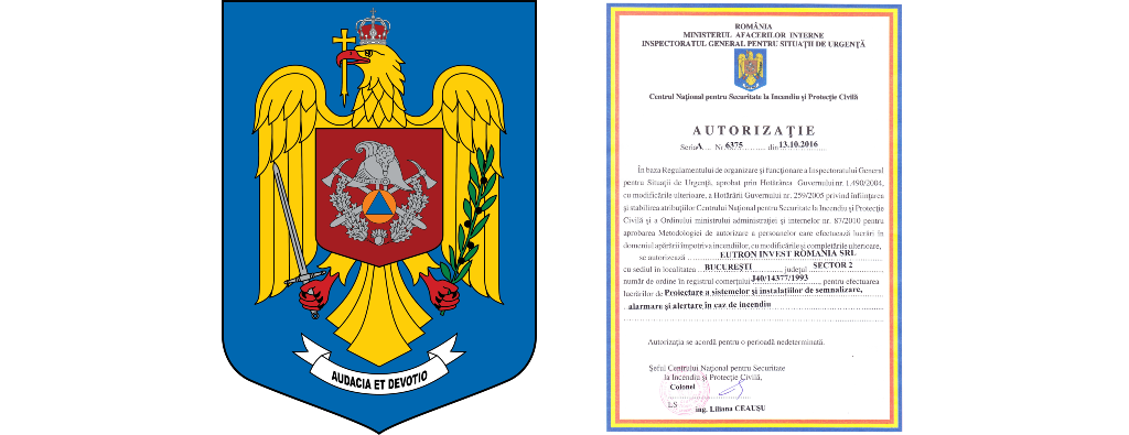Autorizație Proiectarea Sistemelor și Instalațiilor de Semnalizare, Alarmare și Alertare în Caz de Incendiu